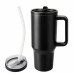 TOTAI VACUUM BOTTLE + STRAW BLK/CREAM/BL