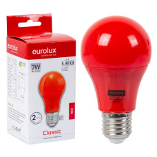 EUROLUX LED E27 COLOURED RED 7W
