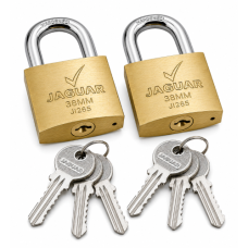 JAGUAR PADLOCK BRASS 2PACK 38MM