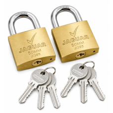 JAGUAR PADLOCK BRASS 2PACK 50MM