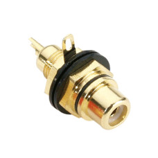 RCA INLINE SOCKET GOLD PLATED BLK