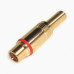 RCA SOCKET INLINE GOLD PLATED RED