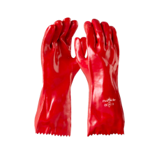 PVC RED OPEN CUFF GLOVE 35CM