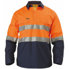 PIONEER 2 TONE HIVIZ SHIRT ORANGE/NAVY