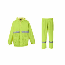 RAIN COAT NAVY RUBBERISED WITH REFLECTOR