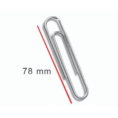 ZEBRA PAPER CLIPS 78MM 50PCS